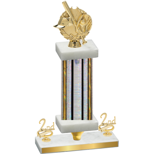 Premium Single Silver Glacier Second Place Baseball Trophy