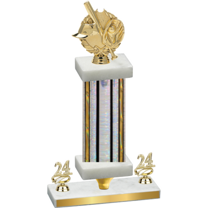 Premium Single Silver Glacier Year Baseball Trophy