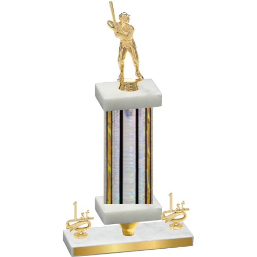 Premium Single Silver Glacier First Place Baseball Trophy