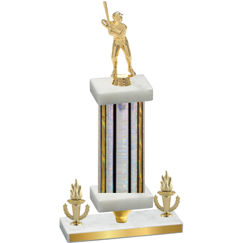 Premium Single Silver Glacier Victory Baseball Trophy