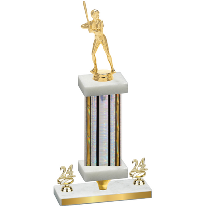 Premium Single Silver Glacier Year Softball Trophy