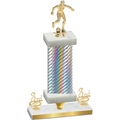Premium Single Silver Carbon Fiber Third Place Soccer Trophy
