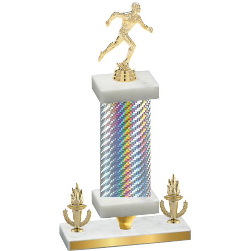 Premium Single Silver Carbon Fiber Victory Running Trophy