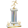 Premium Single Silver Carbon Fiber Third Place Running Trophy
