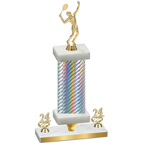 Premium Single Silver Carbon Fiber Year Tennis Trophy