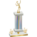 Premium Single Silver Carbon Fiber Third Place Tennis Trophy