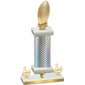 Premium Single Silver Carbon Fiber Third Place Football Trophy