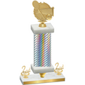 Premium Single Silver Carbon Fiber Second Place Tennis Trophy