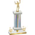 Premium Single Silver Carbon Fiber Second Place Volleyball Trophy