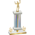 Premium Single Silver Carbon Fiber Fourth Place Volleyball Trophy