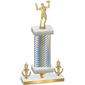 Premium Single Silver Carbon Fiber Victory Volleyball Trophy