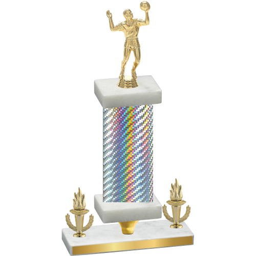 Premium Single Silver Carbon Fiber Victory Volleyball Trophy