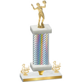 Premium Single Silver Carbon Fiber Third Place Volleyball Trophy