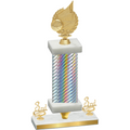 Premium Single Silver Carbon Fiber Third Place Volleyball Trophy