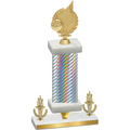 Premium Single Silver Carbon Fiber Victory Volleyball Trophy