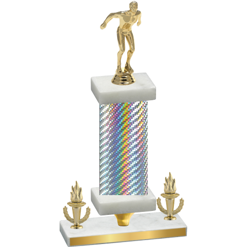 Premium Single Silver Carbon Fiber Victory Swimming Trophy