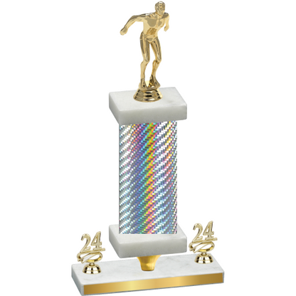 Premium Single Silver Carbon Fiber Year Swimming Trophy