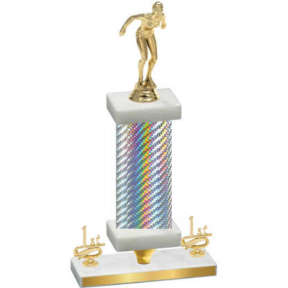 Premium Single Silver Carbon Fiber First Place Tennis Trophy