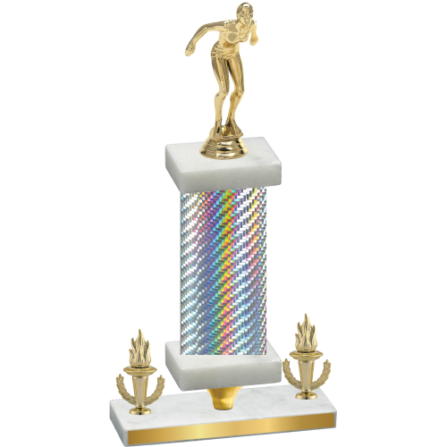 Premium Single Silver Carbon Fiber Victory Tennis Trophy