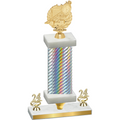 Premium Single Silver Carbon Fiber Year Swimming Trophy