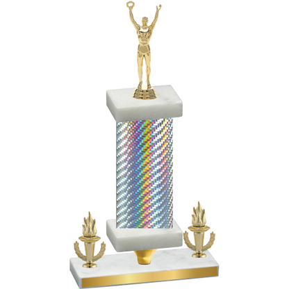 Premium Single Silver Carbon Fiber Victory Victory Trophy