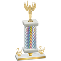 Premium Single Silver Carbon Fiber Second Place Victory Trophy