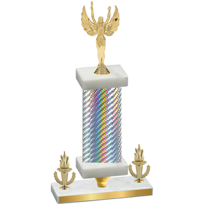 Premium Single Silver Carbon Fiber Victory Victory Trophy