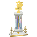 Premium Single Silver Carbon Fiber Victory Pickleball Trophy