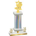 Premium Single Silver Carbon Fiber Year Pickleball Trophy