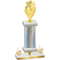 Premium Single Silver Carbon Fiber First Place Pickleball Trophy