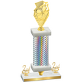 Premium Single Silver Carbon Fiber Second Place Pickleball Trophy