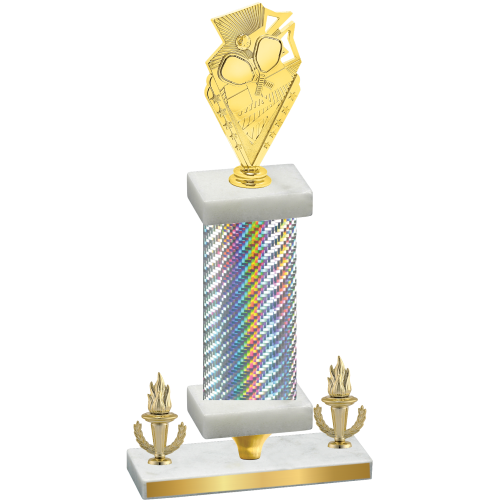 Premium Single Silver Carbon Fiber Victory Pickleball Trophy