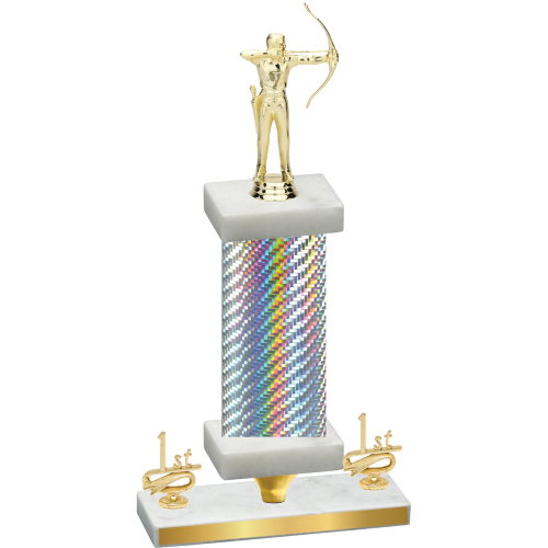 Premium Single Silver Carbon Fiber First Place Archery Trophy