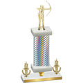 Premium Single Silver Carbon Fiber Victory Archery Trophy