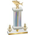Premium Single Silver Carbon Fiber Victory Fishing Trophy
