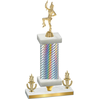 Premium Single Silver Carbon Fiber Victory Majorette Trophy