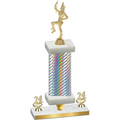 Premium Single Silver Carbon Fiber Year Majorette Trophy