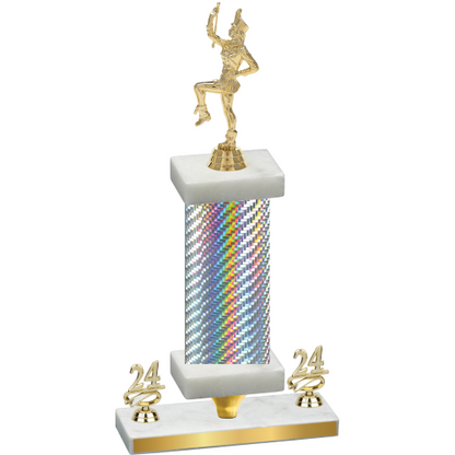 Premium Single Silver Carbon Fiber Year Majorette Trophy