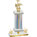 Premium Single Silver Carbon Fiber First Place Music Trophy