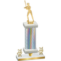 Premium Single Silver Carbon Fiber Year Softball Trophy