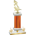Premium Single Orange Carbon Fiber First Place Football Trophy