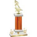 Premium Single Orange Carbon Fiber Second Place Football Trophy