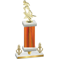 Premium Single Orange Carbon Fiber Victory Football Trophy