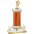 Premium Single Orange Carbon Fiber Fourth Place Rugby Trophy