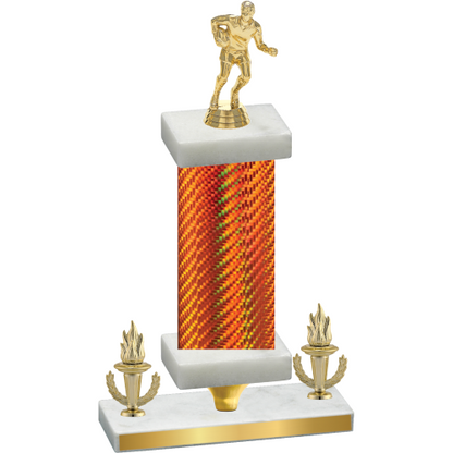 Premium Single Orange Carbon Fiber Victory Rugby Trophy