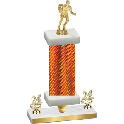 Premium Single Orange Carbon Fiber Year Rugby Trophy