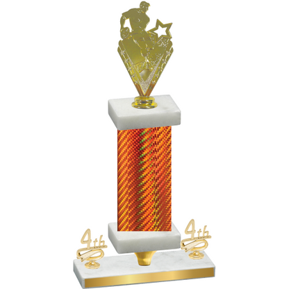 Premium Single Orange Carbon Fiber Fourth Place Rugby Trophy