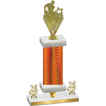 Premium Single Orange Carbon Fiber Year Rugby Trophy
