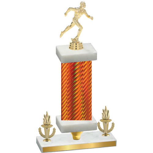 Premium Single Orange Carbon Fiber Victory Running Trophy