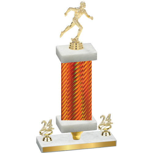 Premium Single Orange Carbon Fiber Year Running Trophy